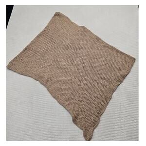 J Jill Poncho Sweater Womens Medium Light Brown Crochet Knit